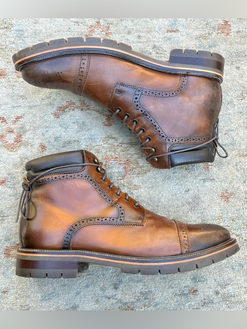 Johnston & Murphy XC Flex Connelly Lace Up Leather Cap Toe Boots Sz 11